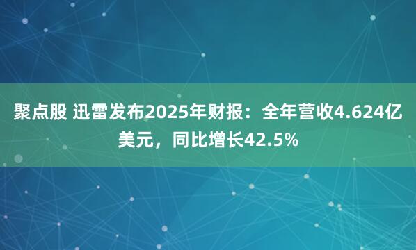聚点股 迅雷发布2025年财报：全年营收4.624亿美元，同比增长42.5%